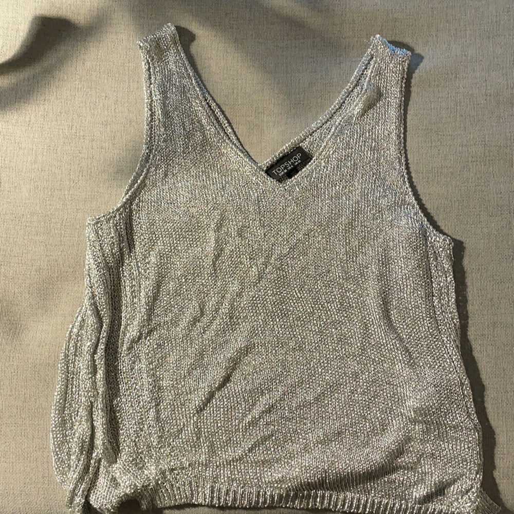 Silver mesh tank top from Topshop